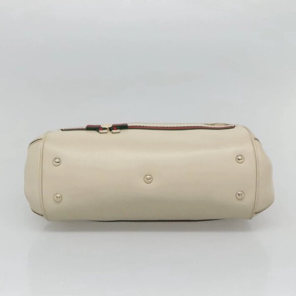 GUCCI GG Canvas Web Sherry Line Hand Bag 2way Beige Gold 269894 Auth BA2226 - Picture 7 of 16